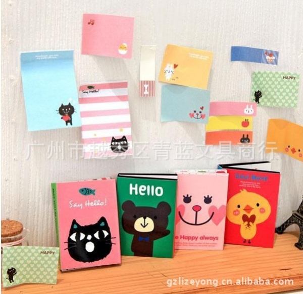 180 Sheets Cat Bear Duck Animals Cute Novelty Sticky Notes Pad Bookmark Memo Index Tab Page Markers