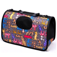 Cats Pattern Ventilated Pet Travel Bag Cat Carrier Soft Crate Puppies Small Dogs