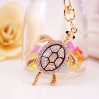 Tortoise Sea Animal Crystal Diamante Rhinestone Bag Charms Handbag Keyrings Pendant Key Chain