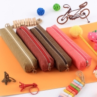 Lovely Dotted Pattern Canvas Pencil Case