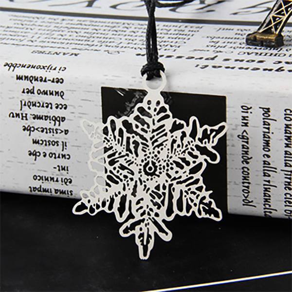 Silver Snowflake Snow Flake Cute Metal Bookmark For Books Page Marker Index