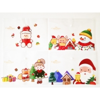 4pk Christmas Santa Claus Snowman A4 Plastic Document Wallets File Folders