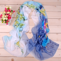 160 50cm Birds Flowers Print X020 Fashion Floral Ladies Scarves Chiffon Scarf Womens Shawls