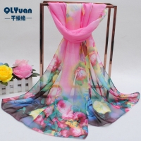 160 50cm Large Flowers Print Floral X274 Fashion Ladies Scarves Chiffon Scarf Womens Shawls