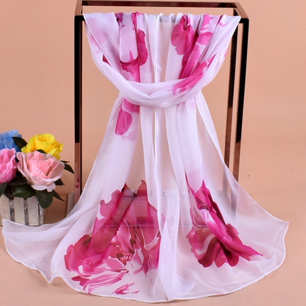 160 50cm Large Flowers Print Floral X326 Fashion Ladies Scarves Chiffon Scarf Womens Shawls