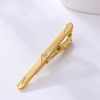 T1-15-004 Mens Metal Silver Gold Tie Clip