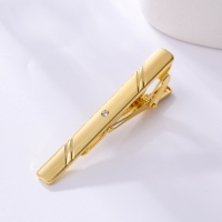 T1-15-007 Mens Metal Silver Gold Tie Clip