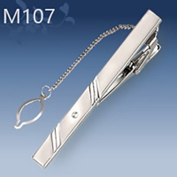 M107 Mens Metal Silver Gold Tie Clip