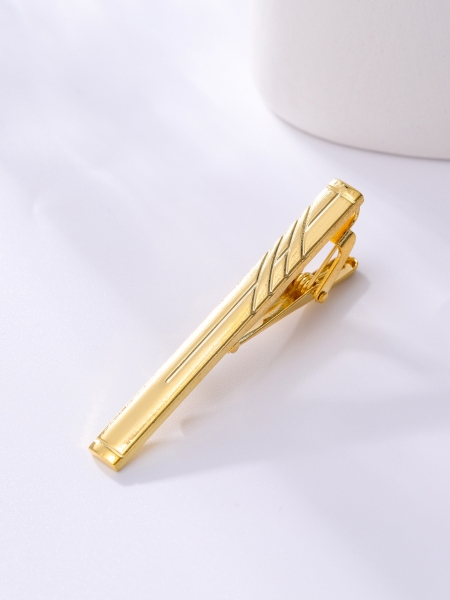 T1-15-001 Mens Metal Silver Gold Tie Clip