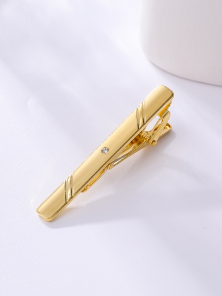 T1-15-007 Mens Metal Silver Gold Tie Clip
