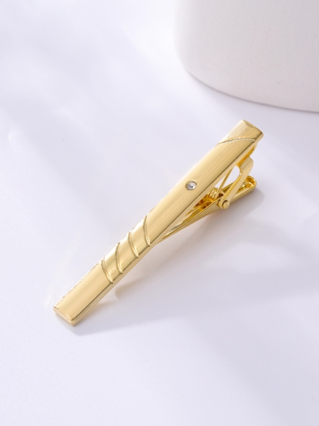 T1-15-009 Mens Metal Silver Gold Tie Clip