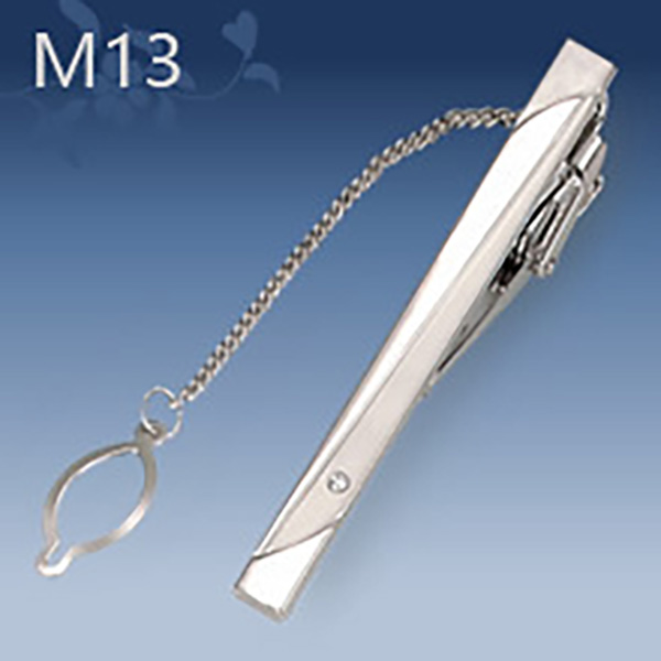 M13 Mens Metal Silver Gold Tie Clip