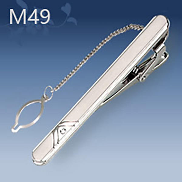 M49 Mens Metal Silver Gold Tie Clip