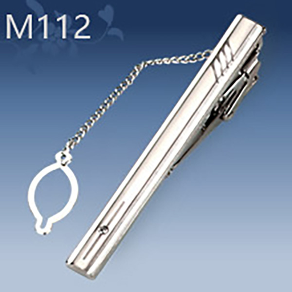 M112 Mens Metal Silver Gold Tie Clip