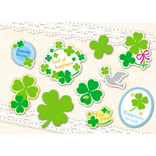 Three Leaves Clover Plastic Stickers Mobile Phone Stickers