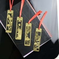 Chinese Traditional Flowers Floral Gold Metal Cute Bookmarks For Books Book Markers Gift For Readers