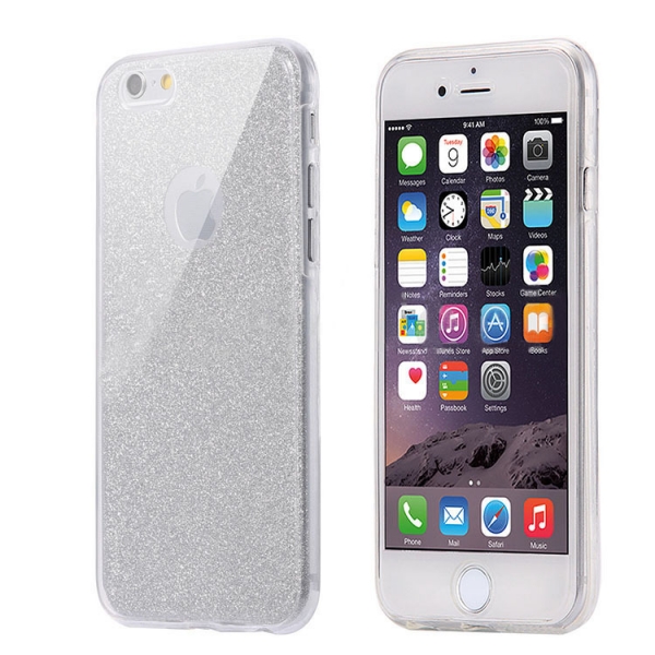 Glitter Silver With Glitter iPhone 6 Plus 6S Plus Phone Case