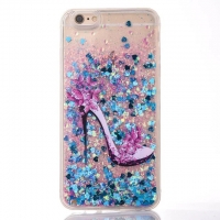 Glitter Liquid High Heel Shoe Blue iPhone 6 Plus 6S Plus Phone Case