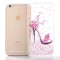 Glitter Liquid High Heel Shoe White iPhone 6 Plus 6S Plus Phone Case