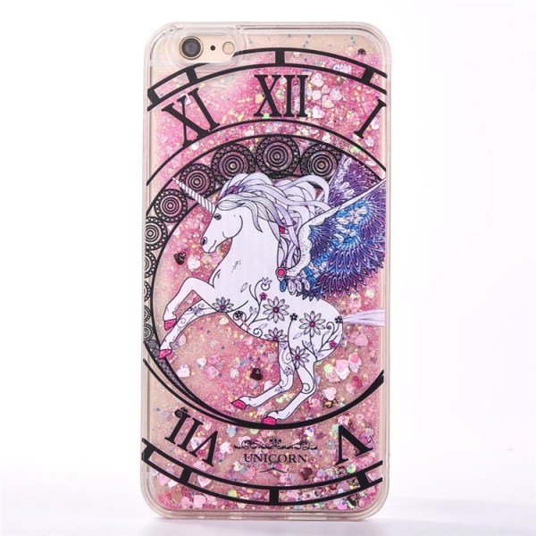 Glitter Liquid Unicorn Rose Love Hearts iPhone 6 Plus 6S Plus Phone Case