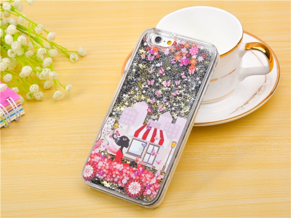 Glitter Liquid - Girl A Black iPhone 6 Plus 6S Plus Phone Case
