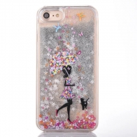 Glitter Liquid - Girl B Silver iPhone 6 Plus 6S Plus Phone Case
