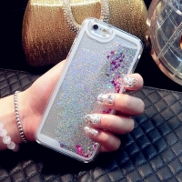 Glitter Liquid - Floating Stars Silver iPhone 12 Pro Max Phone Case