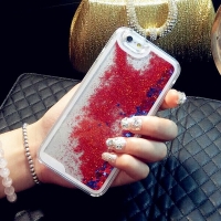Glitter Liquid - Floating Stars Red iPhone 12 and 12 Pro Phone Case