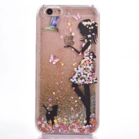 Glitter Liquid - Girl C Gold iPhone 10 iPhone X Phone Case