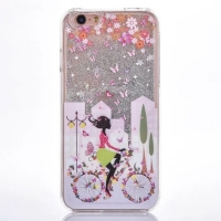 Glitter Liquid - Girl F Silver iPhone 6 Plus 6S Plus Phone Case