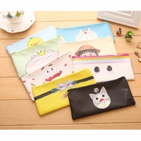Animals Cat Duck Monster Canvas Pencil Cases Cosmetics Make Up Bags Pen Pouches