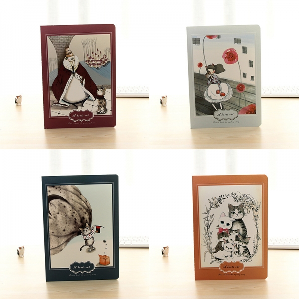 Kitten Cats Fairy Tales Puss In Boots B5 Cute Notebooks Large Notepads Notes Pad