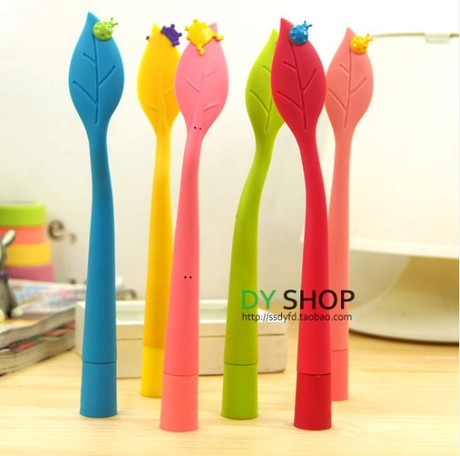 Bendable Leaf Shaped Novelty Ballpoint Gel Pens Cute Funky School Supply Party Gift Bag Fillers