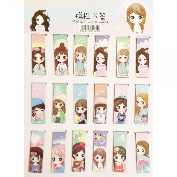 18pc Cute Adorable Girls Magnetic Bookmarks For Books Book Markers With Magnet