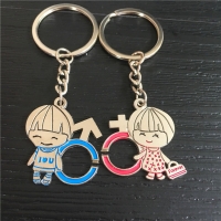 Boy Girl Sex Symbol Couple Keyrings Lovers Puzzle Keyring Set Silver Key Chains