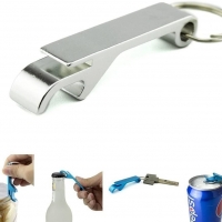 4 in 1 Multifunction Silver Stainless Steel Metal Bottle Opener Keyring Keyfob