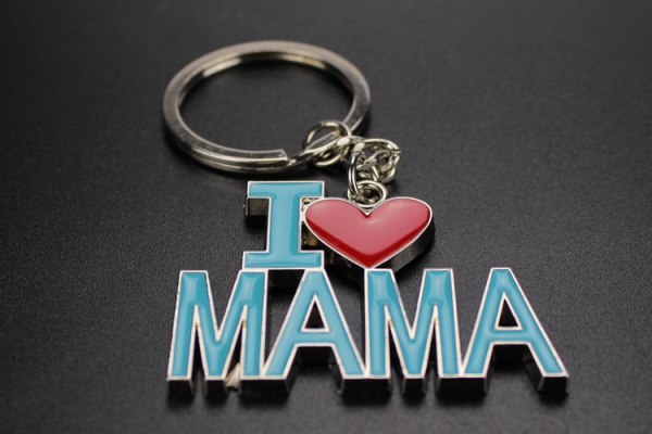 Love Mum Mothers Day Silver Metal Keyring Gift