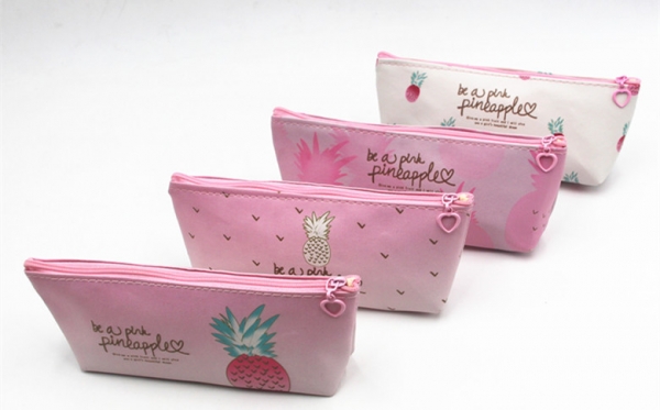 Pineapple Fruits Plastic Pencil Cases Cute Cosmetics Make Up Bags Pen Pouches
