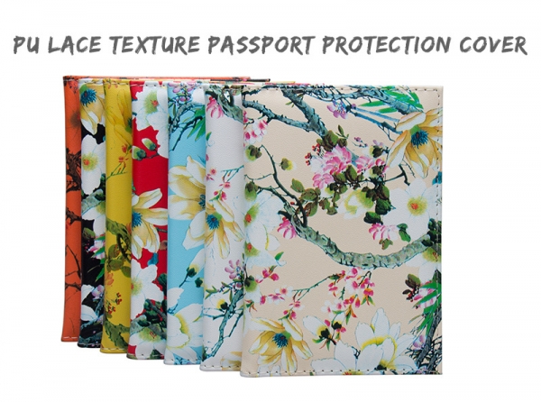 Luxury Garden Flowers Cute Floral PU Leather Passport Cover Travel ID Wallet