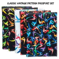 Luxury Elegant Birds Patterned PU Leather Passport Cover Travel ID Wallet