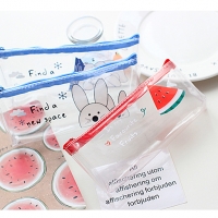 Summer Fruits Animals See Through Cute Pencil Cases Cosmetics Make Up Bags