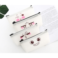Funky Emoji Face White Pencil Case Kids Funny School Stationery Pen Pouch