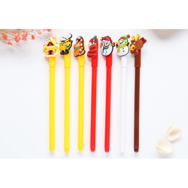 7pk Christmas Santa Claus Reindeer Snowman Ballpoint Gel Pens Stocking Fillers