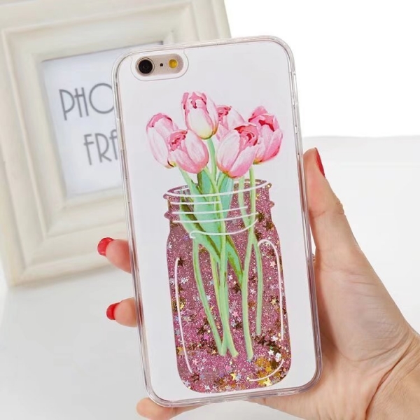 Glitter Liquid - Flower iPhone XR Phone Case
