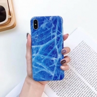 Marble Effect Blue iPhone 6 Plus 6S Plus Phone Case
