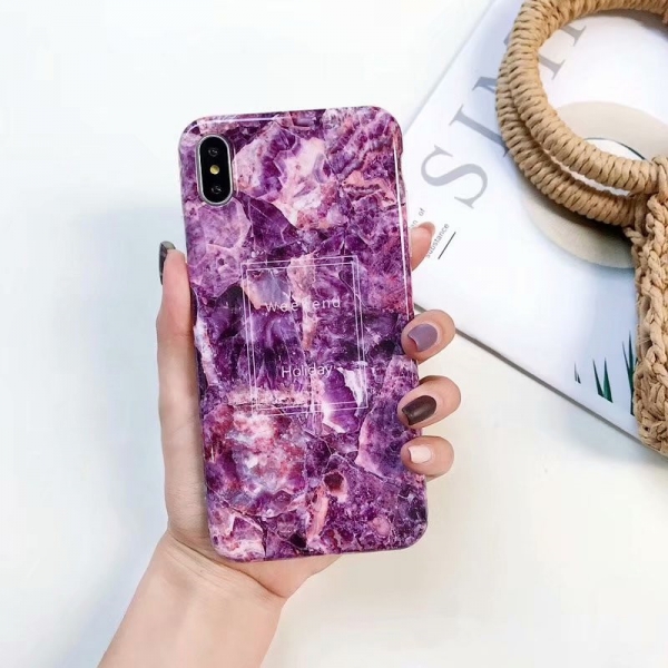 Marble Effect Purple iPhone XR Phone Case