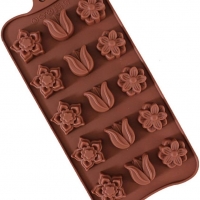 15 Tulip Garden Flowers Silicone Mould Chocolate Fondant Jelly Ice Cube Mold