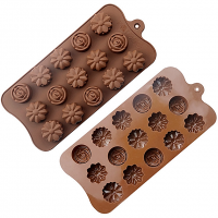 15 Rose Flowers Silicone Mould Chocolate Fondant Jelly Ice Cube Mold