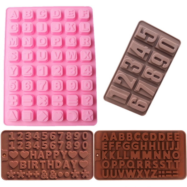 Alphabet Letters Numbers Silicone Mould Chocolate Fondant Jelly Ice Cube Mold