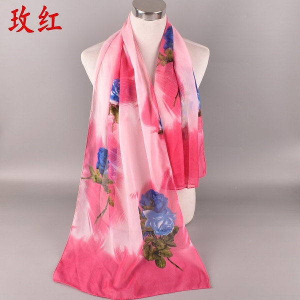 Rose Flowers Floral Fashion Ladies Scarves Chiffon Scarf Womens Shawls X481